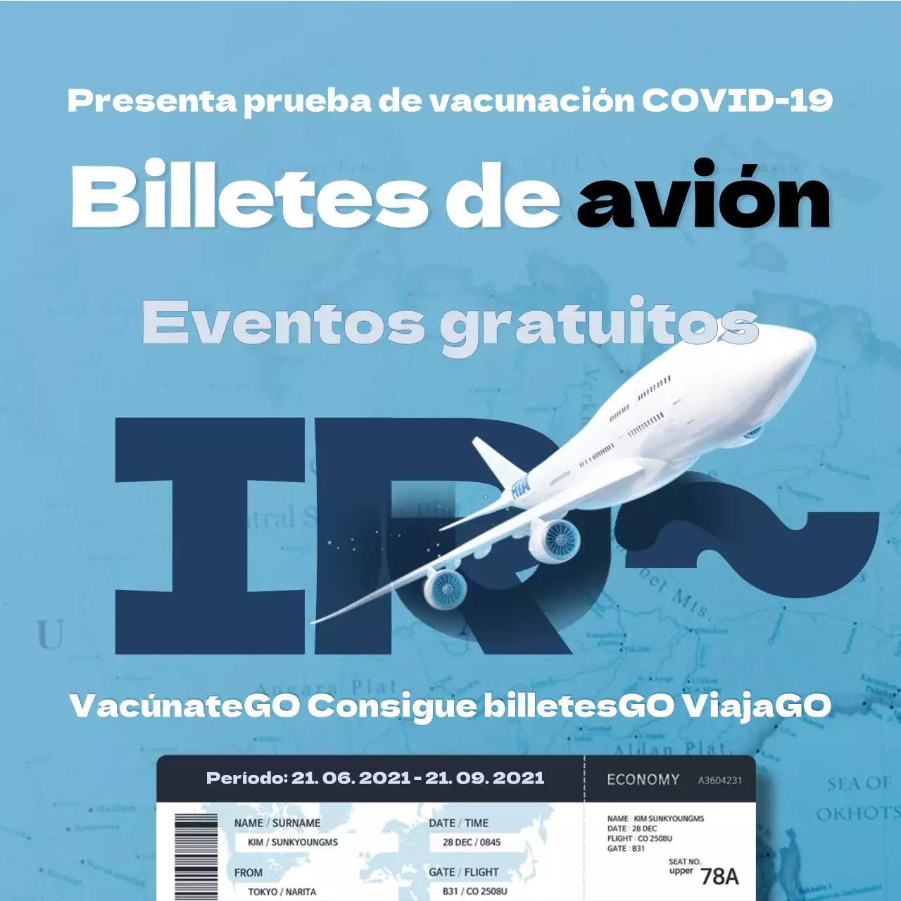 Sorteo de entradas azules inspiradas en los viajes (plazas en las redes sociales)