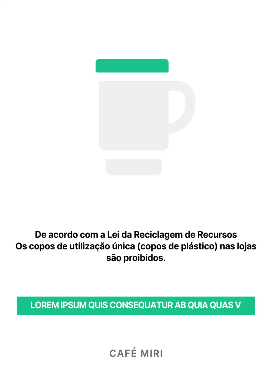 Sinalética verde para cafés Suporte acrílico para cafés