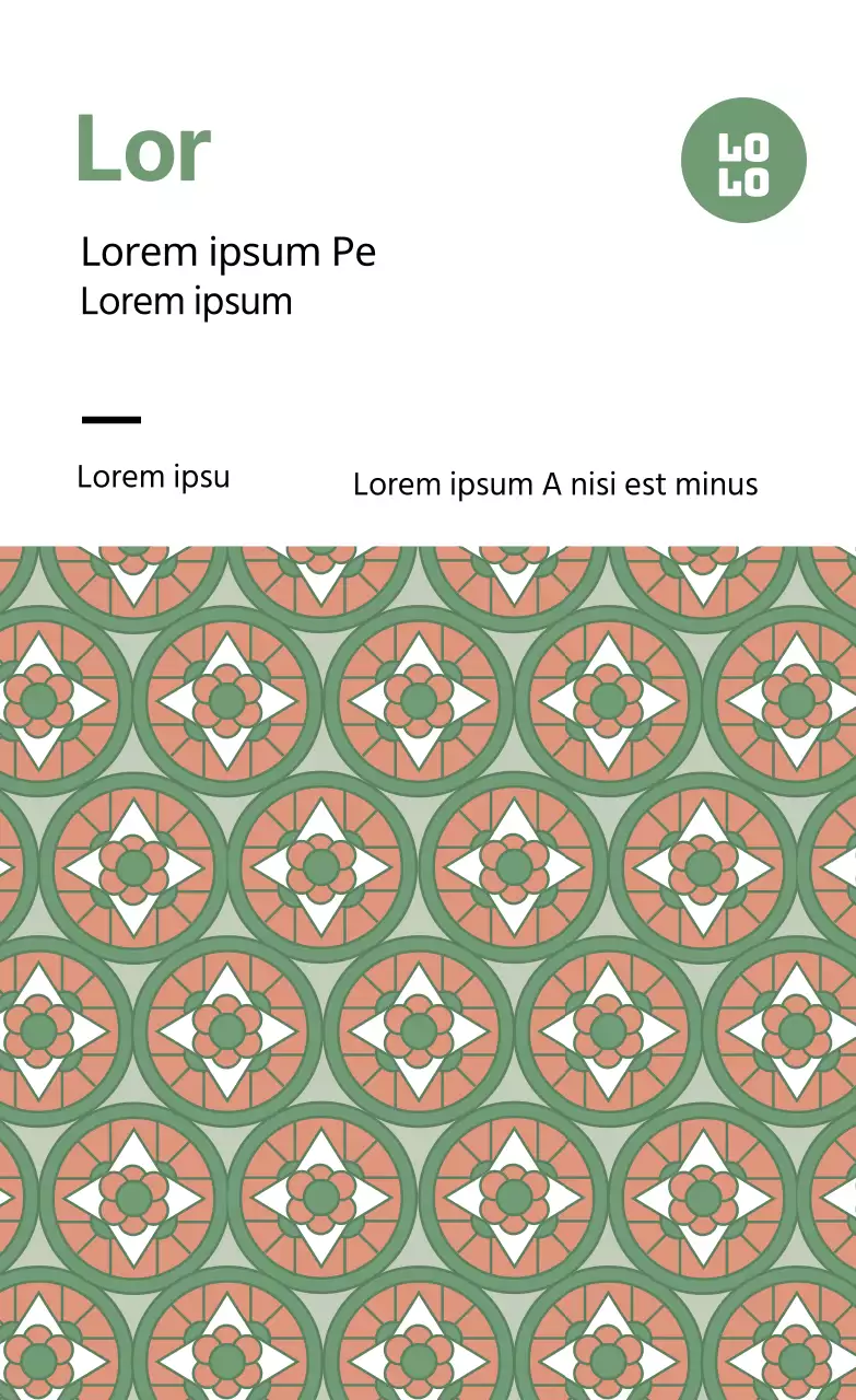 Traditioneel hanwa voedseletiket met chartreuse patroon