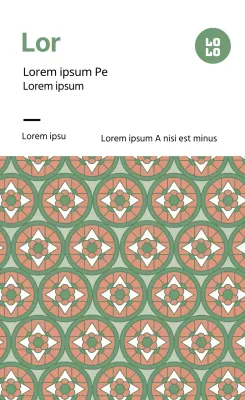 Traditioneel hanwa voedseletiket met chartreuse patroon