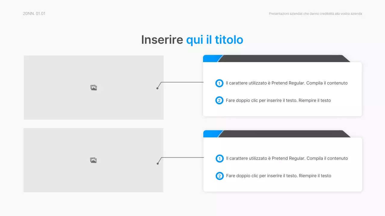 Relazione aziendale con un moderno stile sfumato in bianco e blu