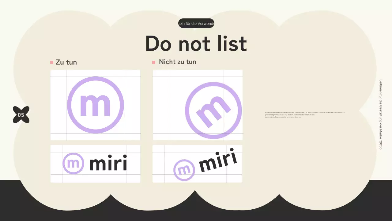 Logo-Branding mit trendigen Formen mit schwarzen und violetten AkzentenFaustregeln