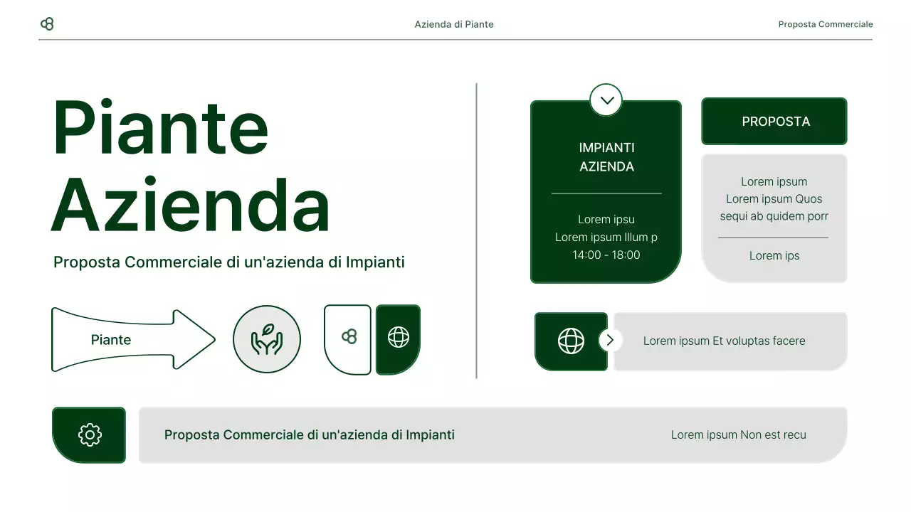 Proposta di business in bianco e verde concetto di foglia naturale