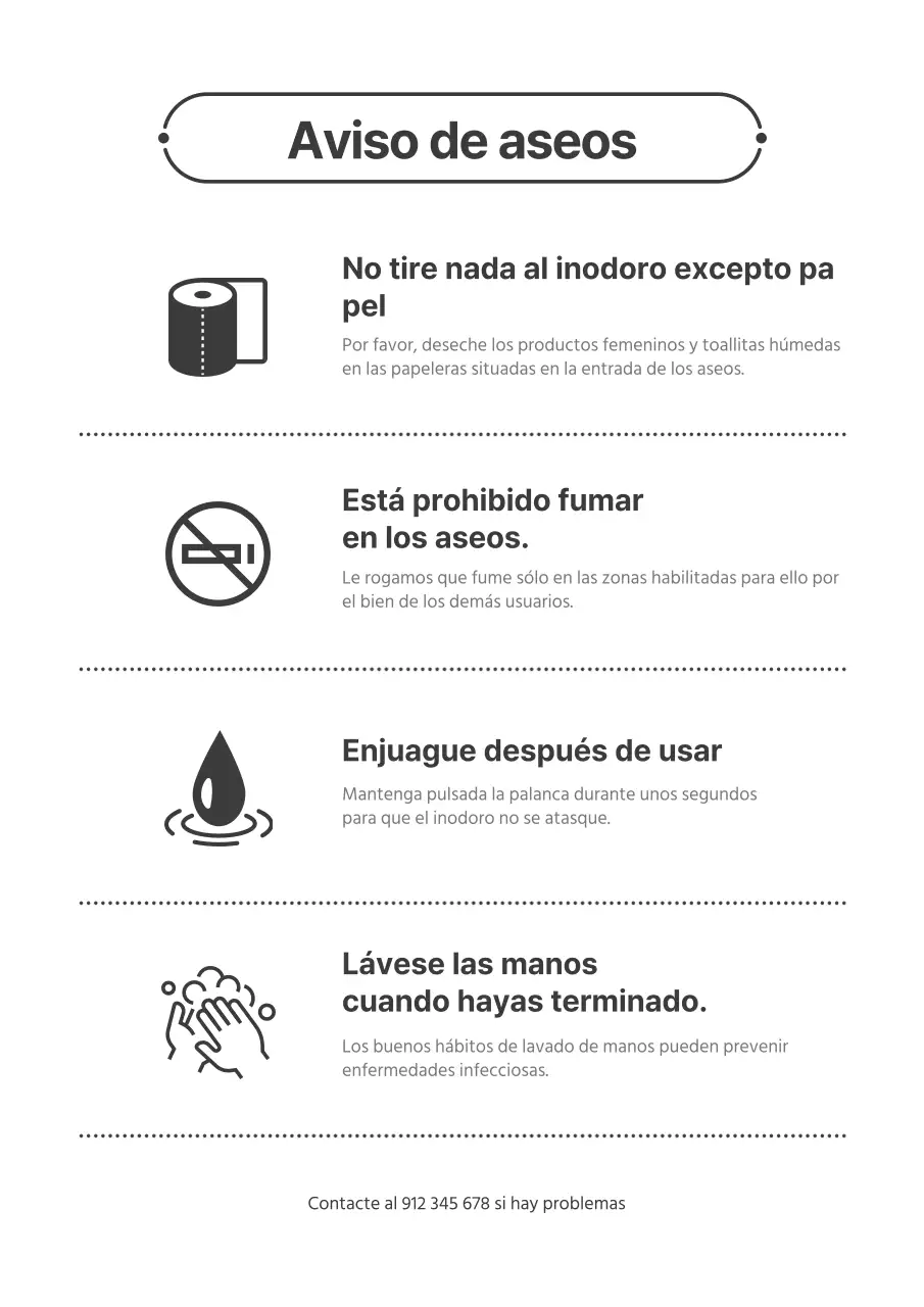 Un modelo de instrucciones de aseo sencillo y profesional