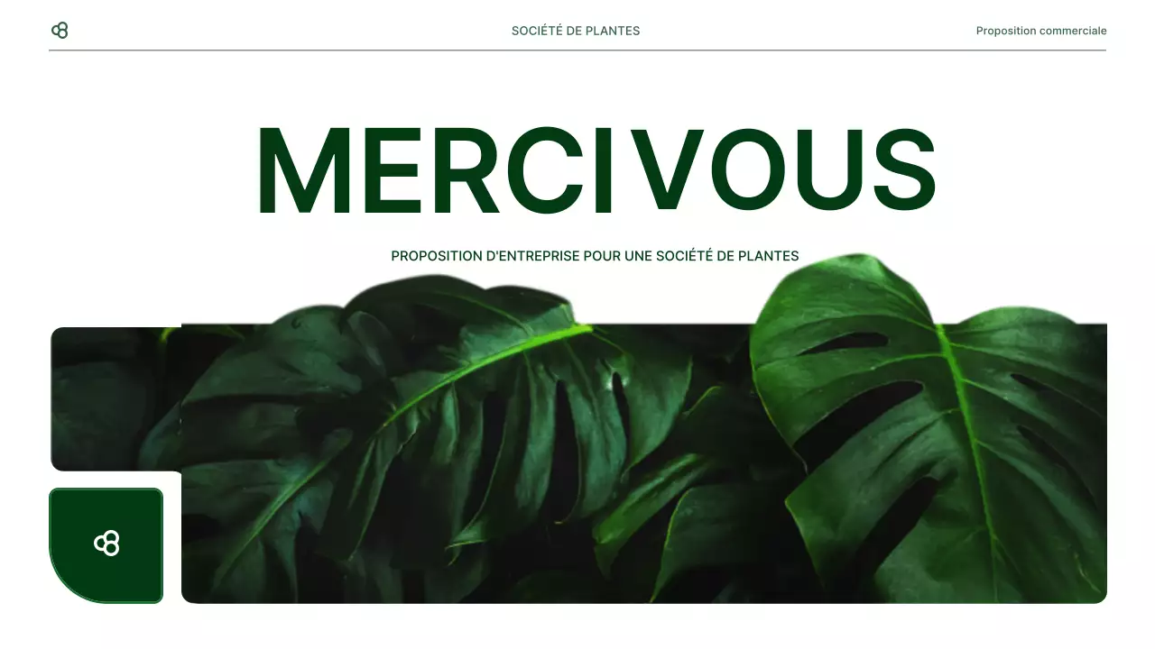 Proposition d'affaires en blanc et vert, concept de feuille naturelle