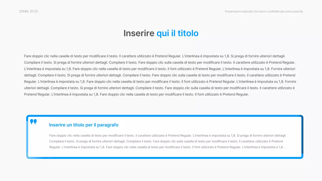 Relazione aziendale con un moderno stile sfumato in bianco e blu