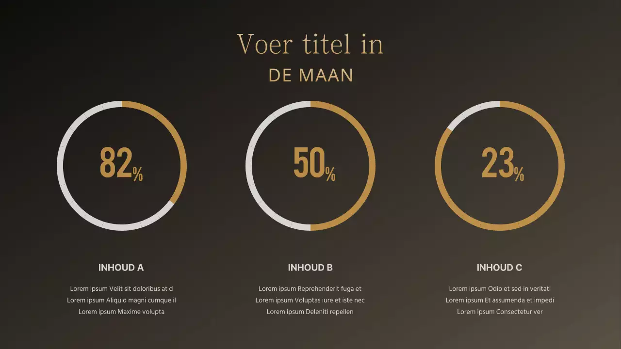 Eenvoudig concept cirkel grafiek ontwerp in goud