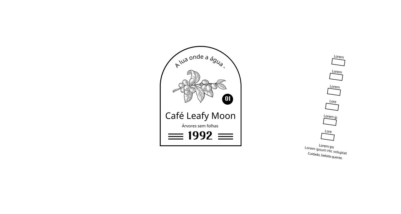 Promova e informe o seu café com um logótipo de emblema simples a preto e branco