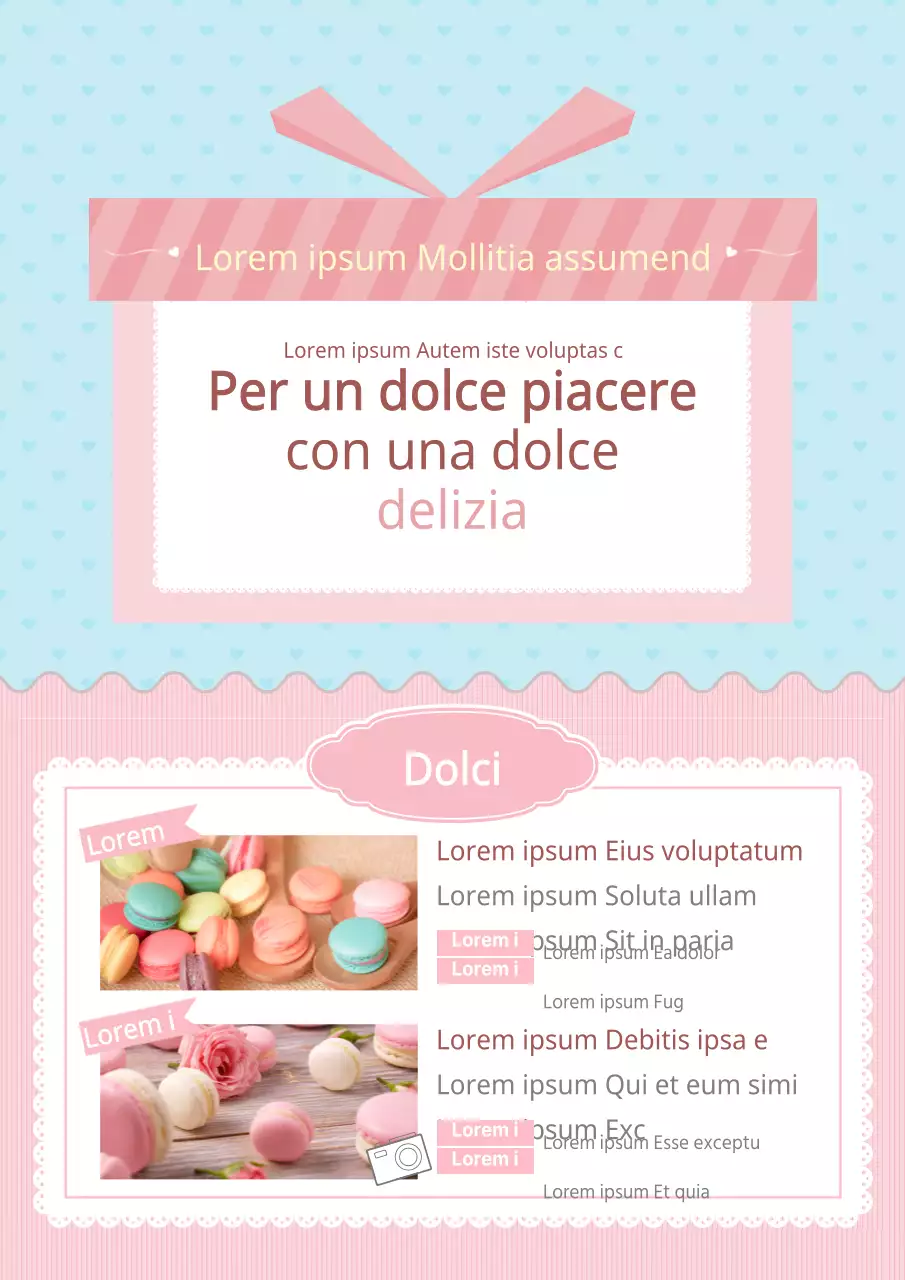 Volantino per la realizzazione di macarons rosa