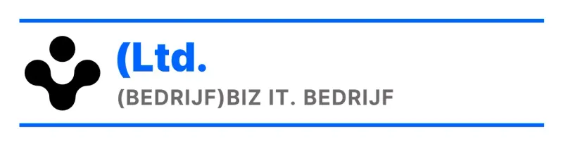 Eenvoudige, schone, symbolische welkomstkit in logostijl in blauw en zwart