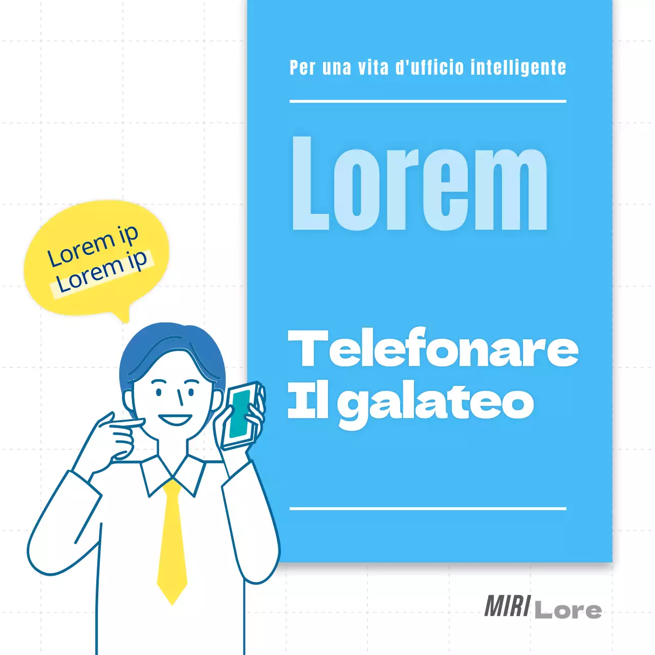 Scheda di galateo telefonico in cielo e gialloNews