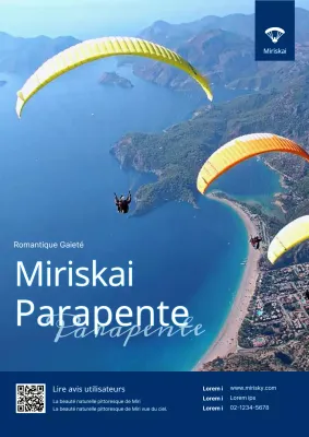 Affiche de loisir bleu marine pour le parapente