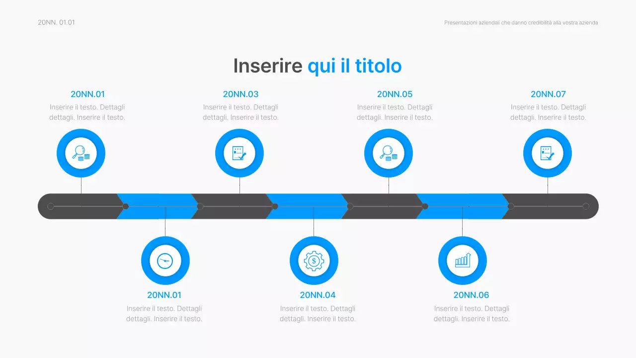 Relazione aziendale con un moderno stile sfumato in bianco e blu