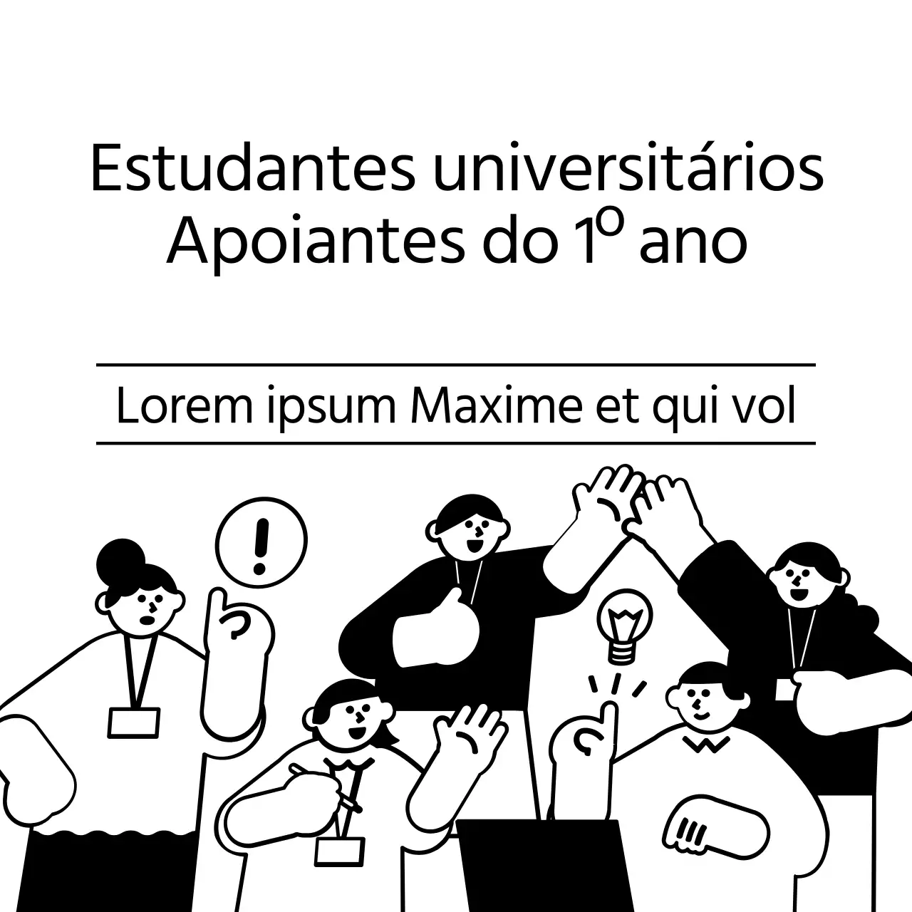 Recrutar apoiantes com ilustrações de estudantes universitários negros