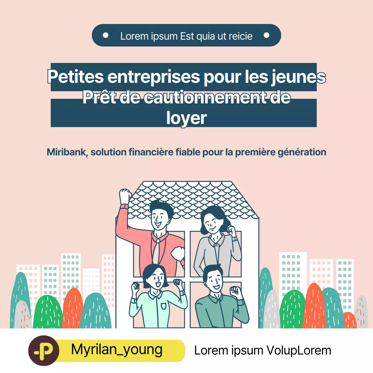 Illustration de la maison rose Guide du prêt de dépôt