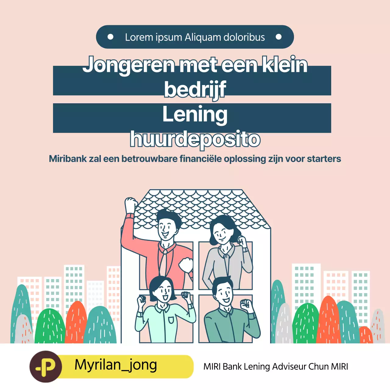 Roze huis illustratie lening gids