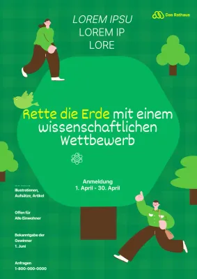 Green Tree Illustration Wissenschaftsmonat Earth Day Saving the Planet Wettbewerb