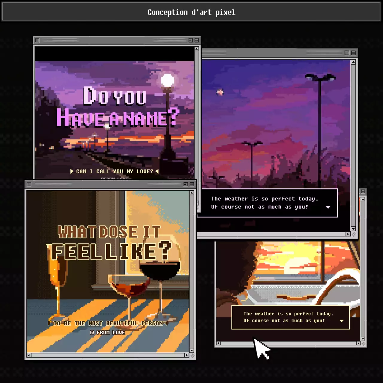 Pixelart Concept Bundle Pack design en jaune et violet