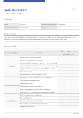 Eenvoudige functiebeschrijving met lijnaccent in marineblauw en zwart