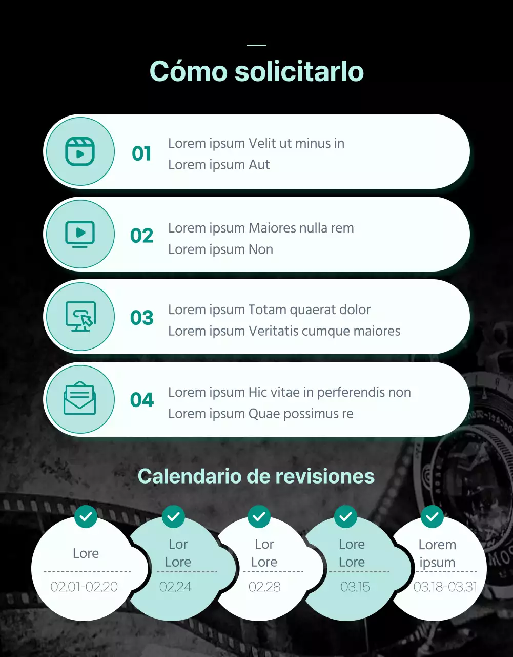 Un moderno y sencillo toque de menta sobre un cortometraje negro Saber más