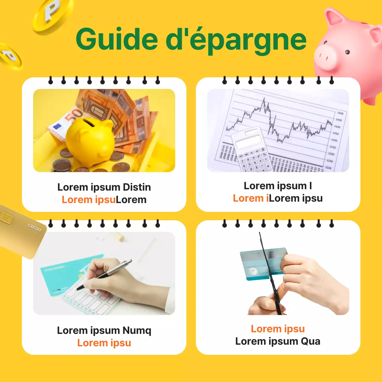 Jaune et vert actifs financiers planification financière connaissances information