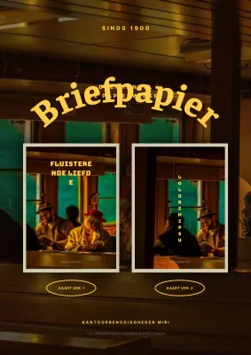 Bruine en gele briefpapier nieuwe ontwerpgids voor kaarten