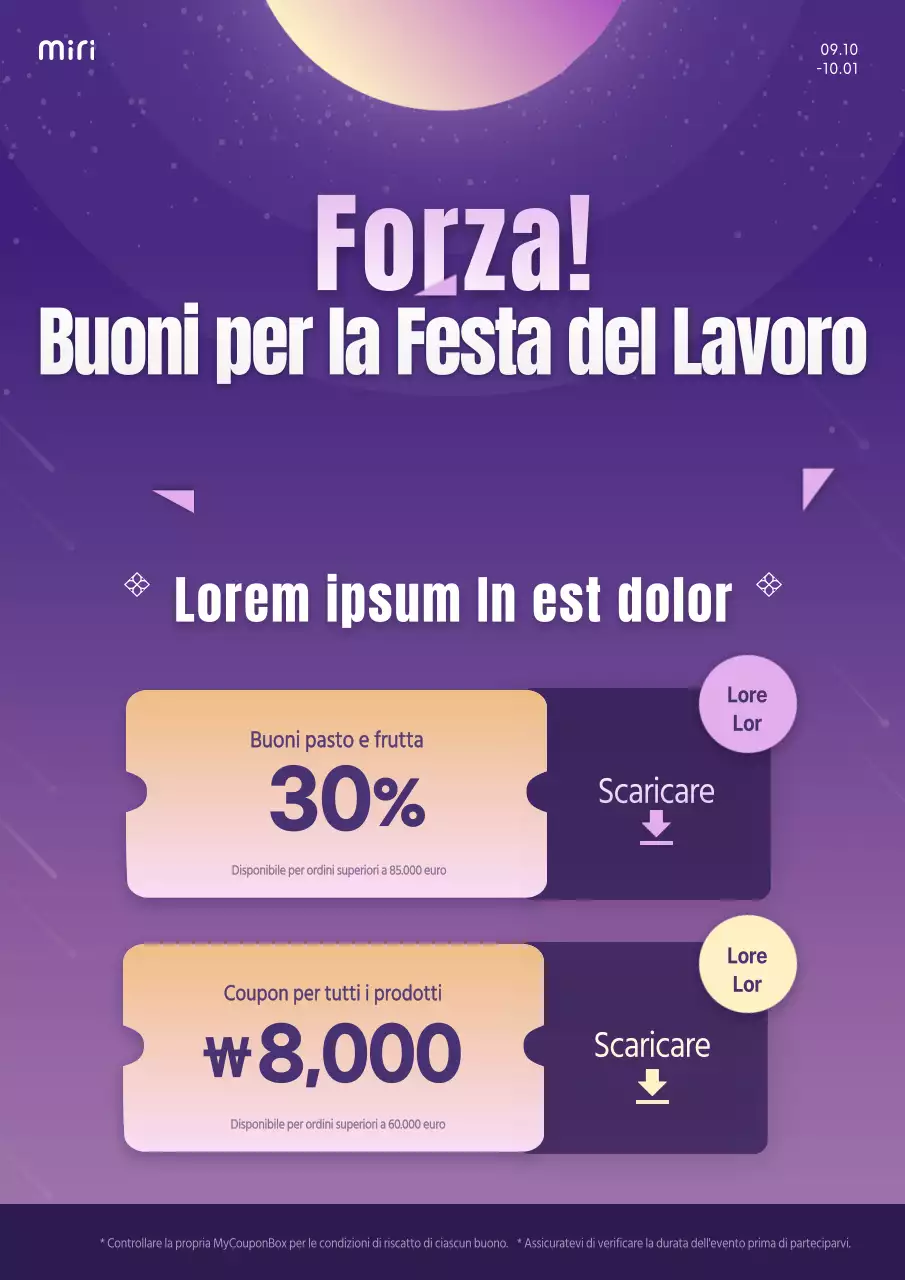 Buono sconto mensile