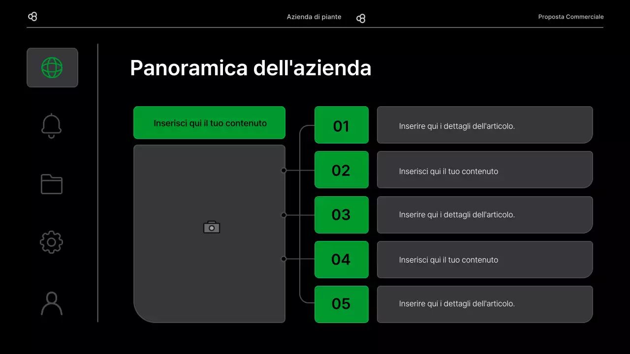 Proposta di business in nero e verde concetto di foglia naturale
