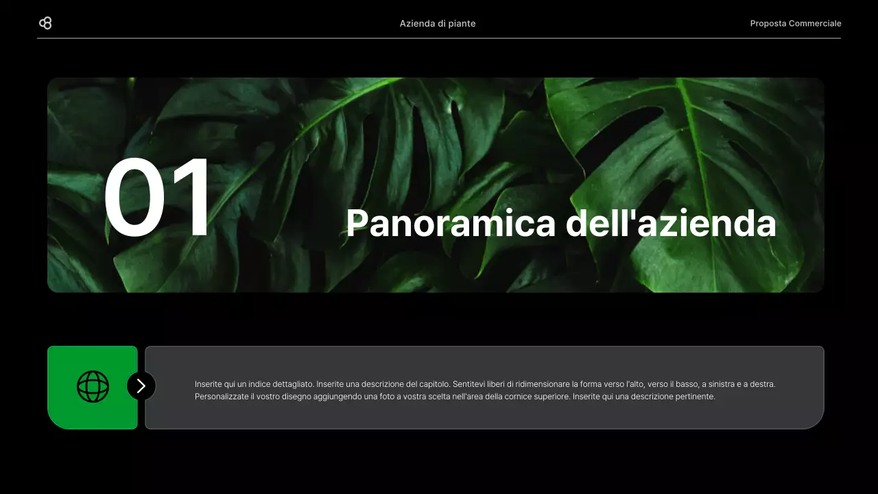 Proposta di business in nero e verde concetto di foglia naturale