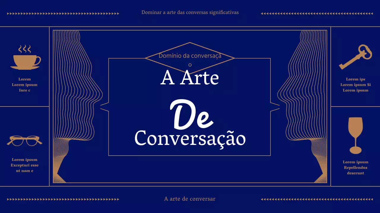 Azul-marinho e bege Diálogo do dia