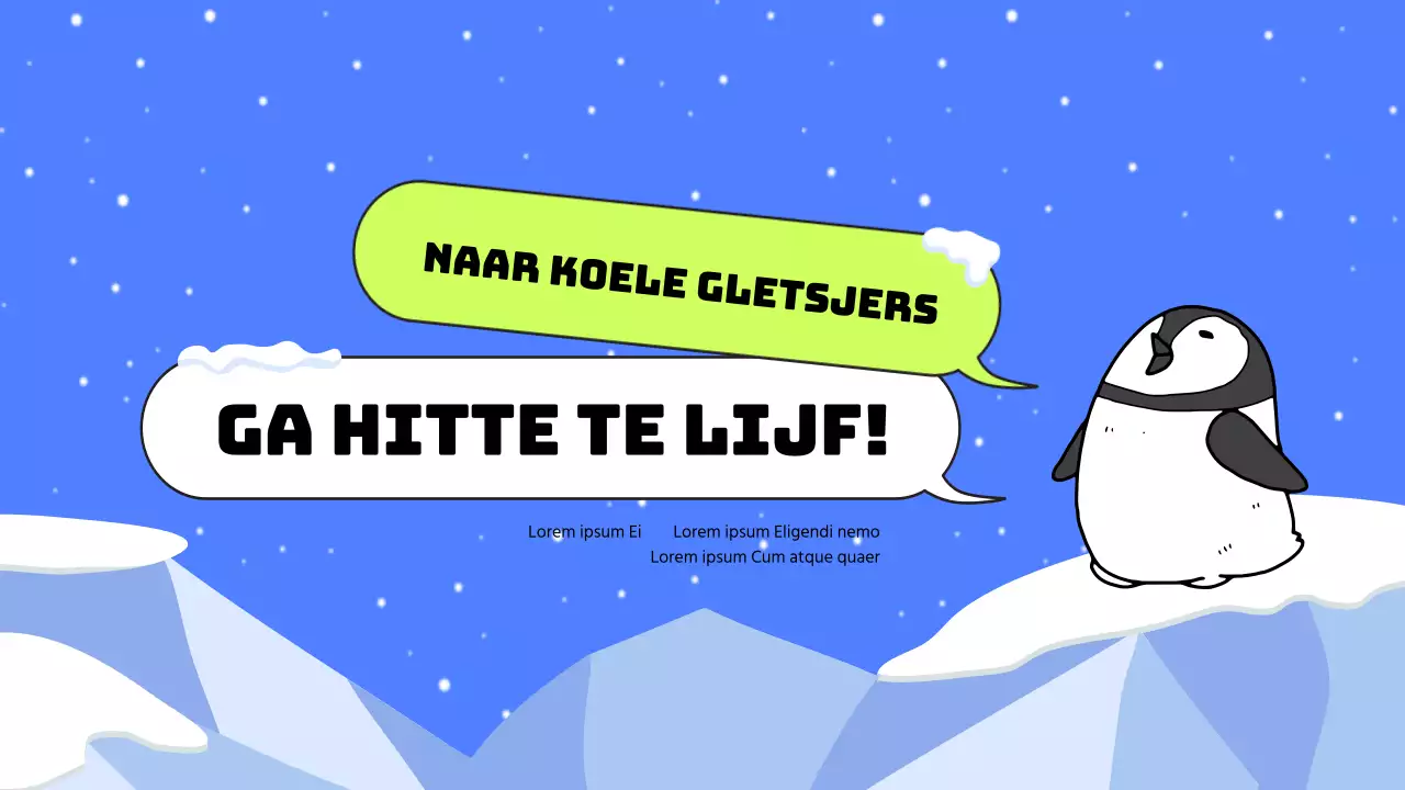 Antarctica onderwijs met blauwe pinguïn illustratie elementen