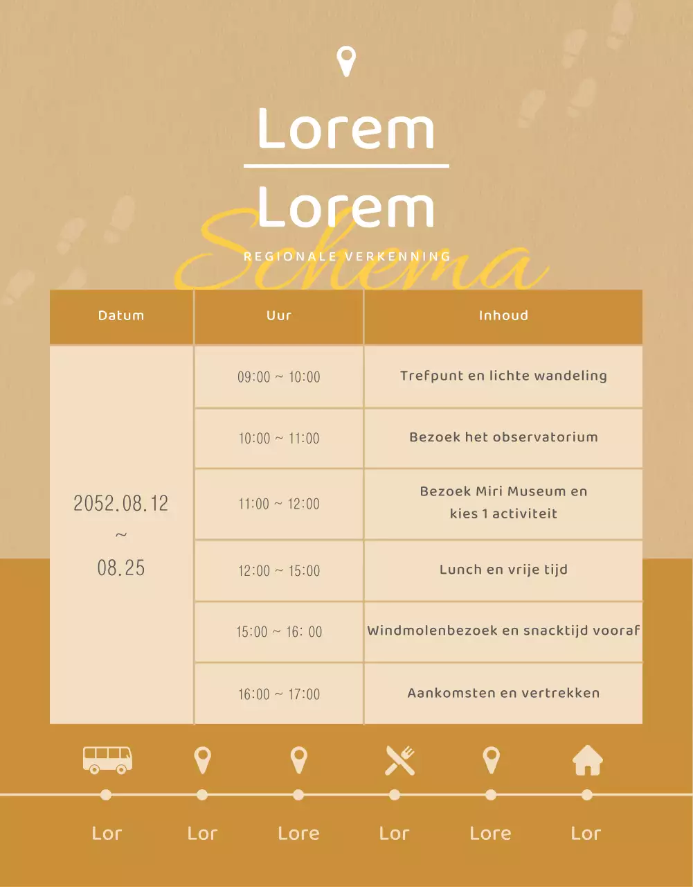 Polaroid concept gebiedsverkenningsprogramma in lichtgroen en geel