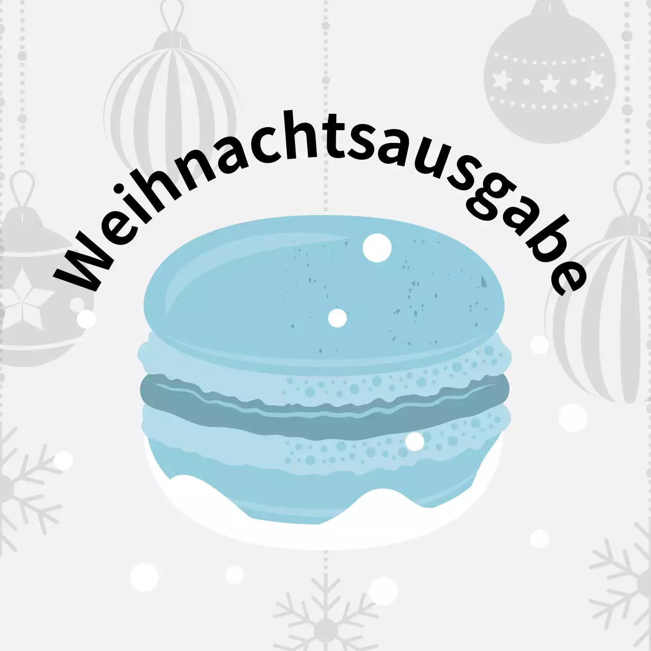 Blau Illustration niedlich Weihnachten Café Dessert Macaron Etiketten für Macarons
