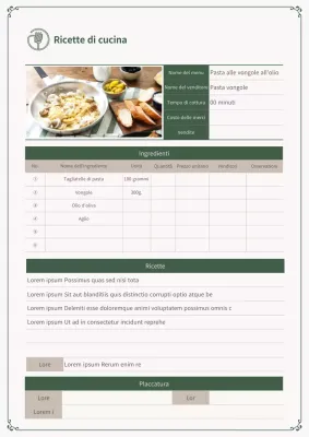 Ricette di pasta verde e beige