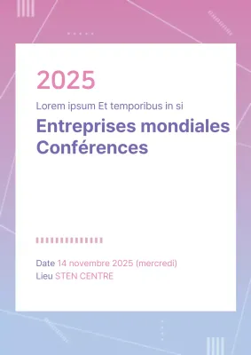 Promouvoir une simple conférence en rose et bleu