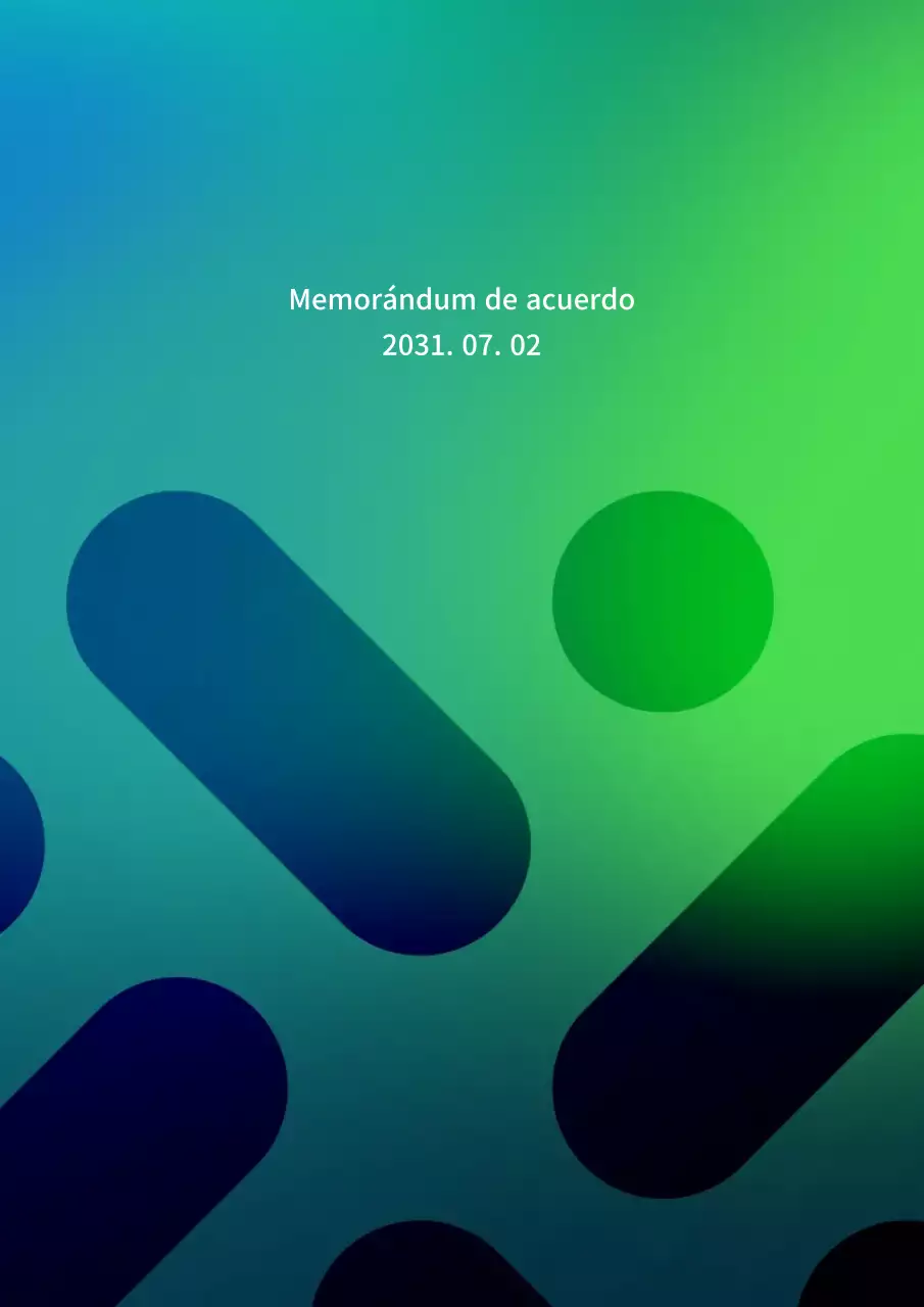 Azul marino y verde degradado asuntos de negocios MOU documento de asociación acuerdo (plantilla de negocios)