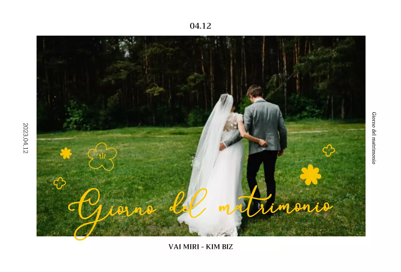 Illustrazione floreale di primavera concetto di invito di nozze in chartreuse e giallo