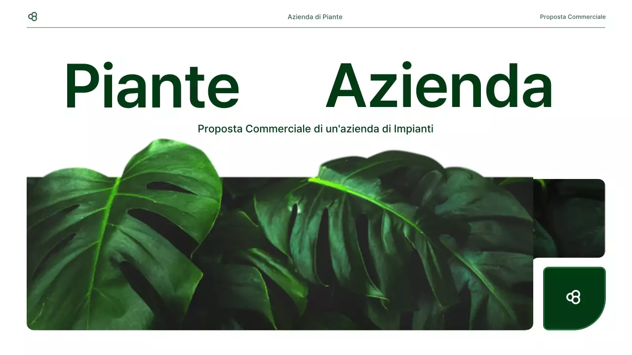 Proposta di business in bianco e verde concetto di foglia naturale