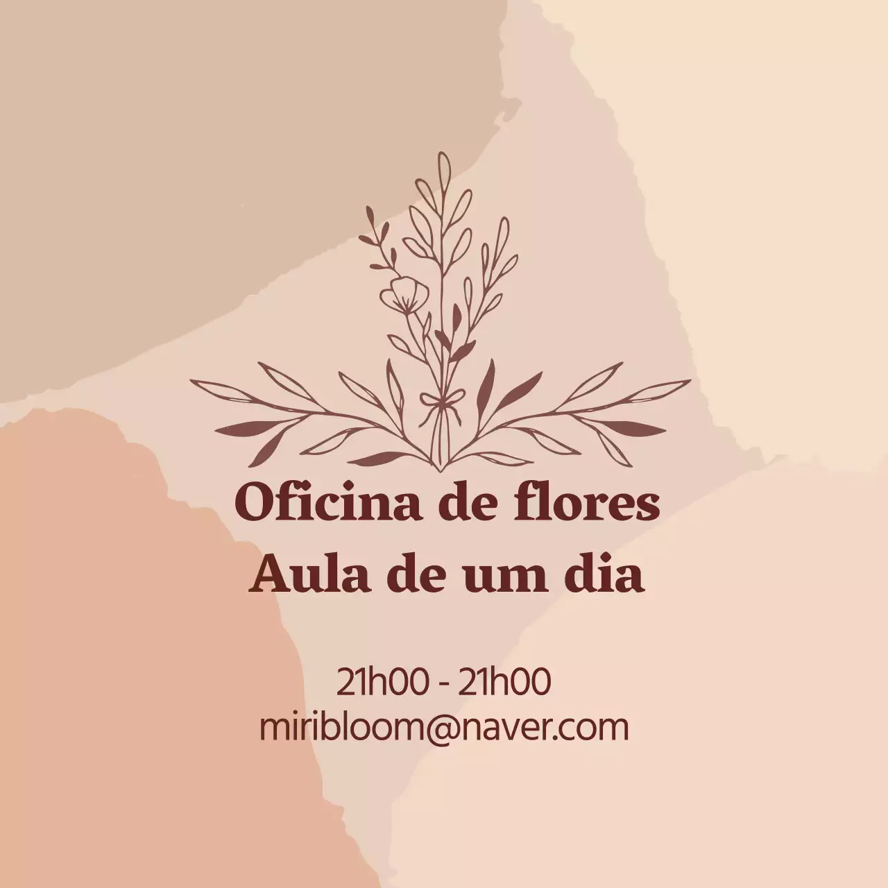 Ilustração bege flor vintage um dia classe etiqueta promocional