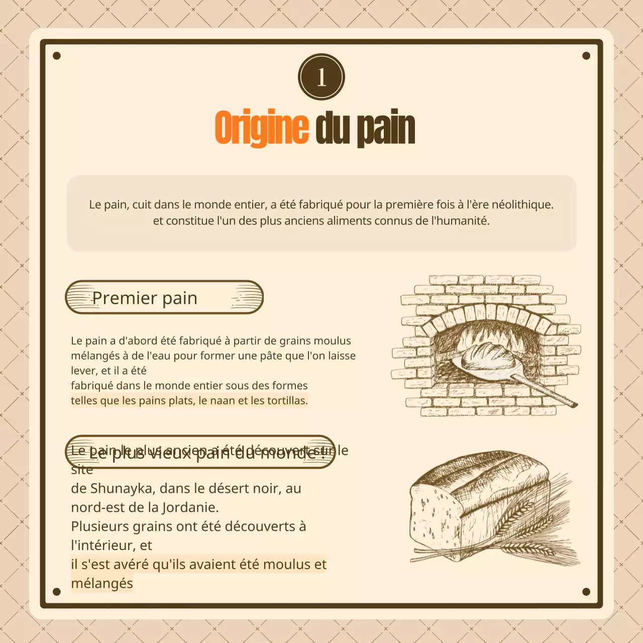 Connaître les pains vintage bruns et beiges