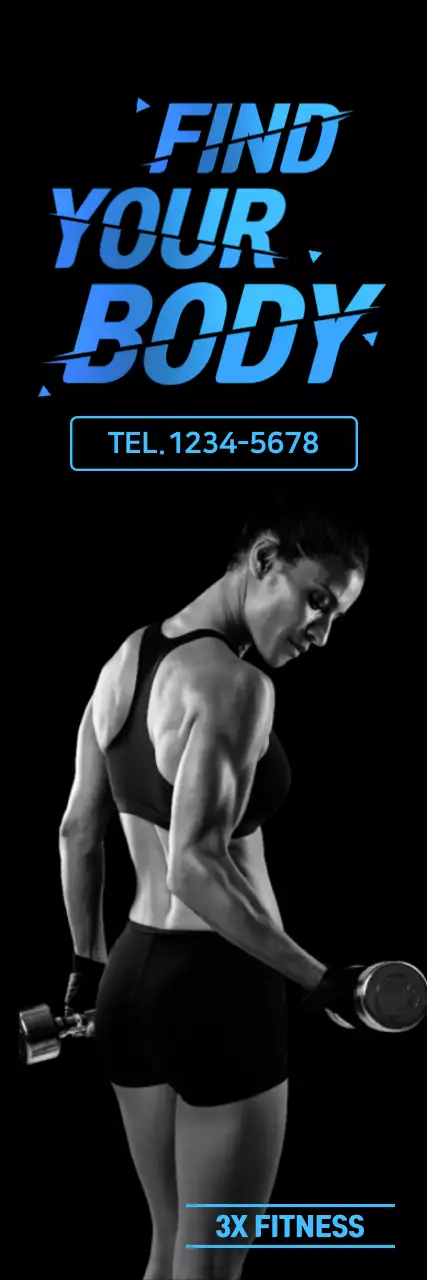 黒 モダン フィットネス ポスター ウェブバナー