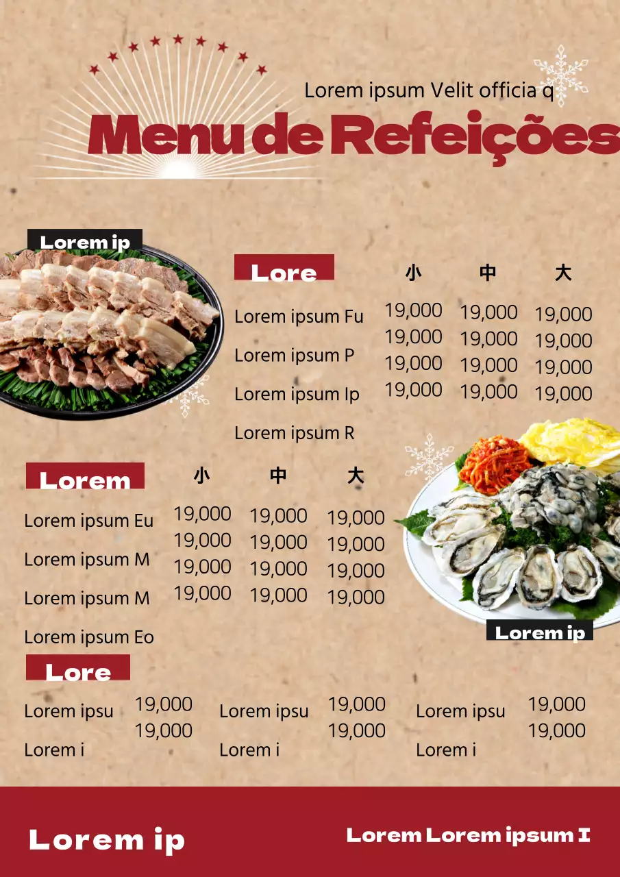 Menu do restaurante Hotpot