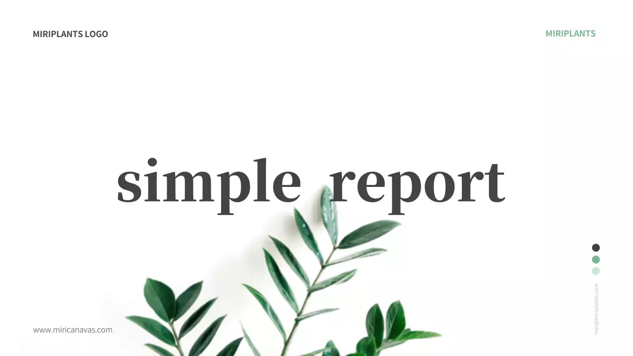 白 シンプル 植物 レポート プレゼンテーション