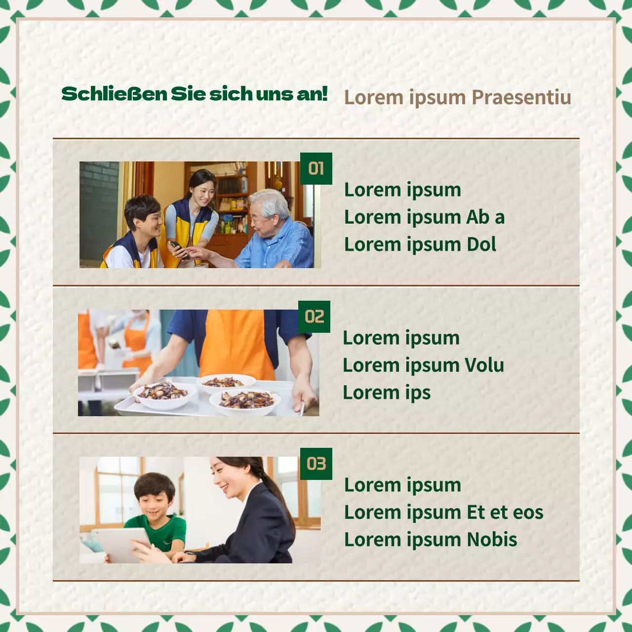 Förderung der sozialen Verantwortung von Unternehmen durch grüne und braune Texturen