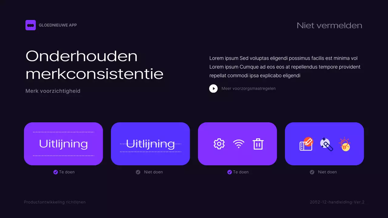 Zwarte en paarse merkrichtlijnen