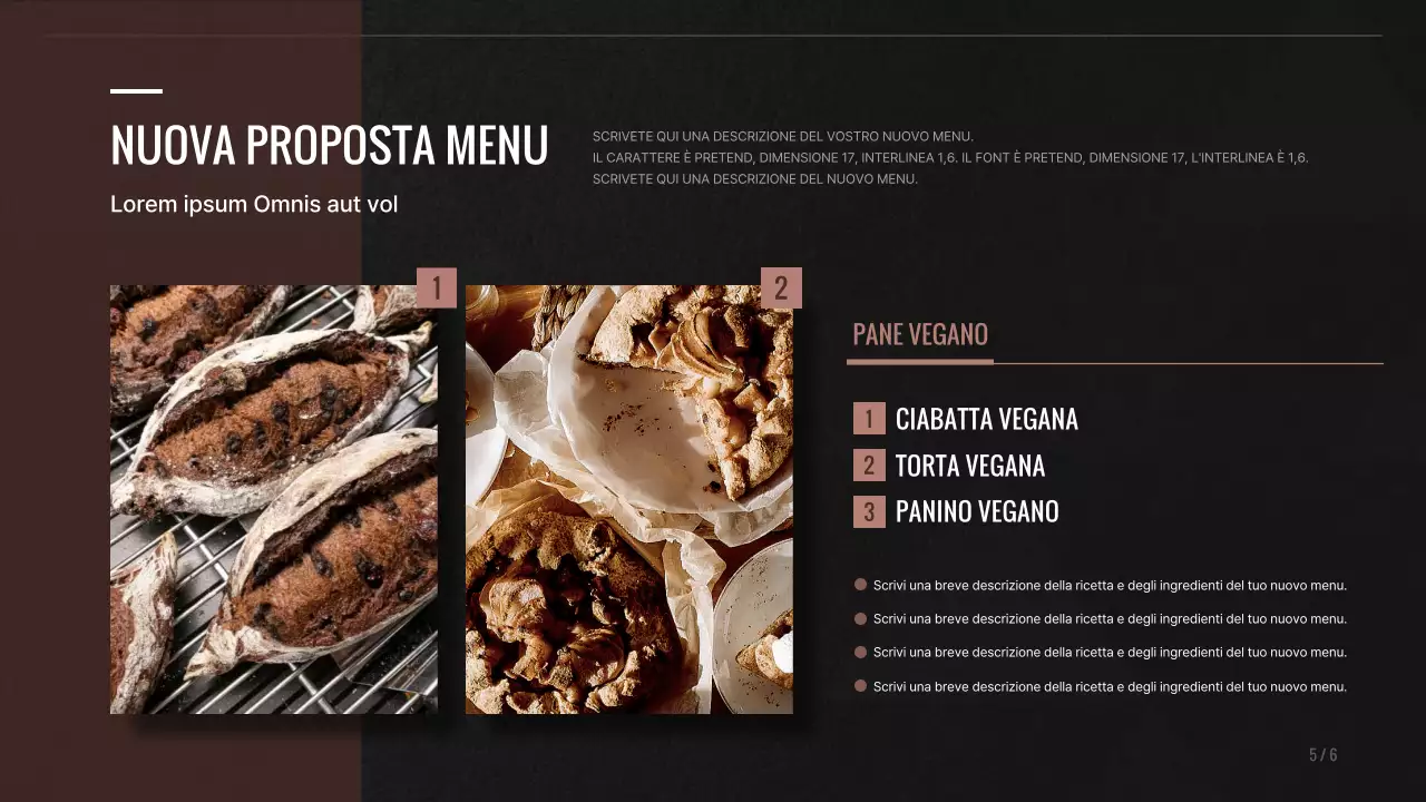 Nuova proposta di menu per una pasticceria marrone e nera