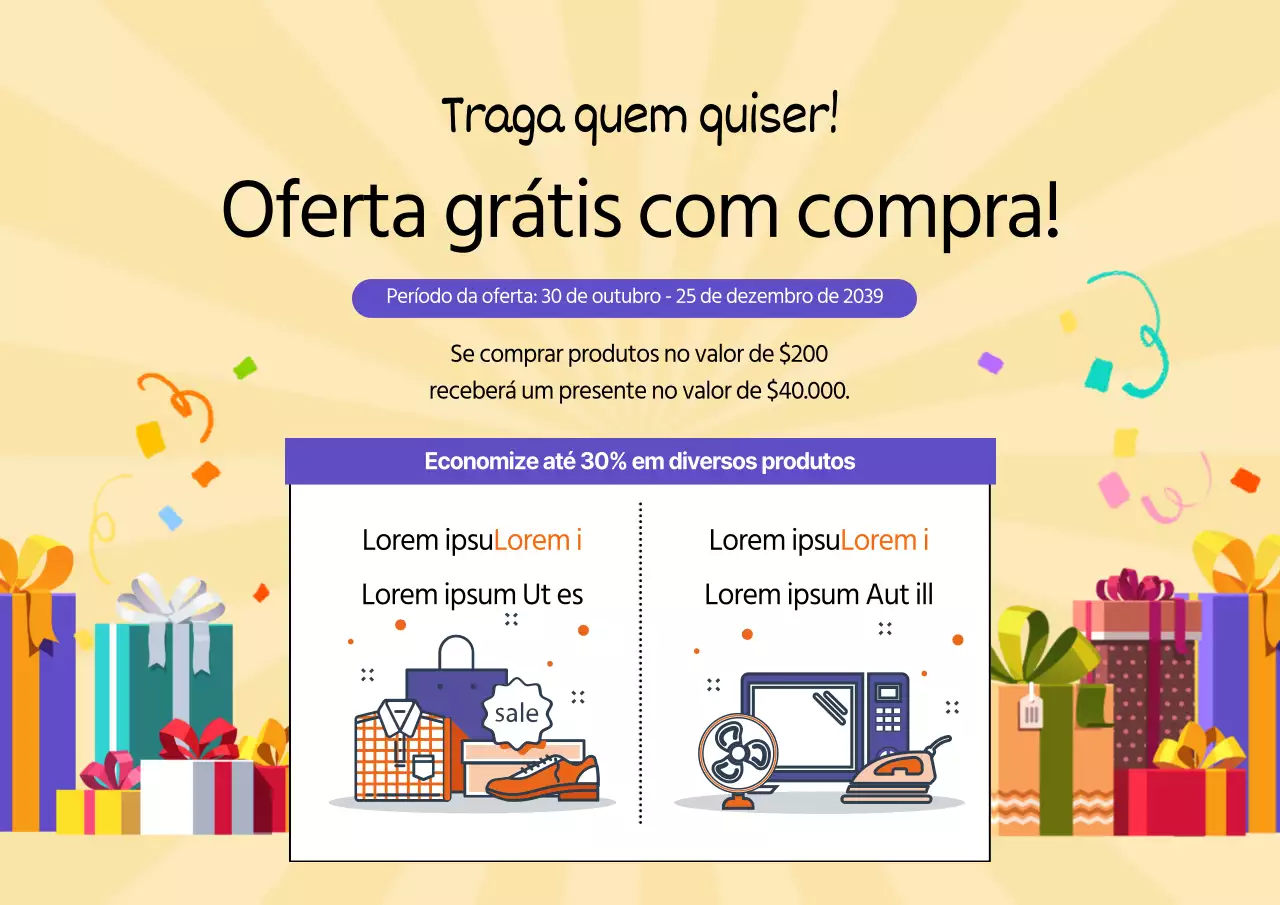 Vale-presente para compra de produtos