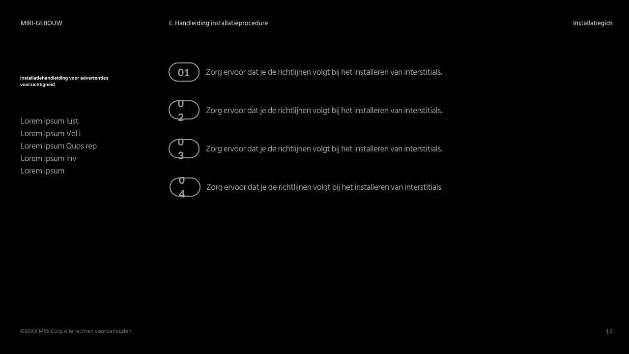 Een strakke zwarte en oranje bouw advertentie product briefing