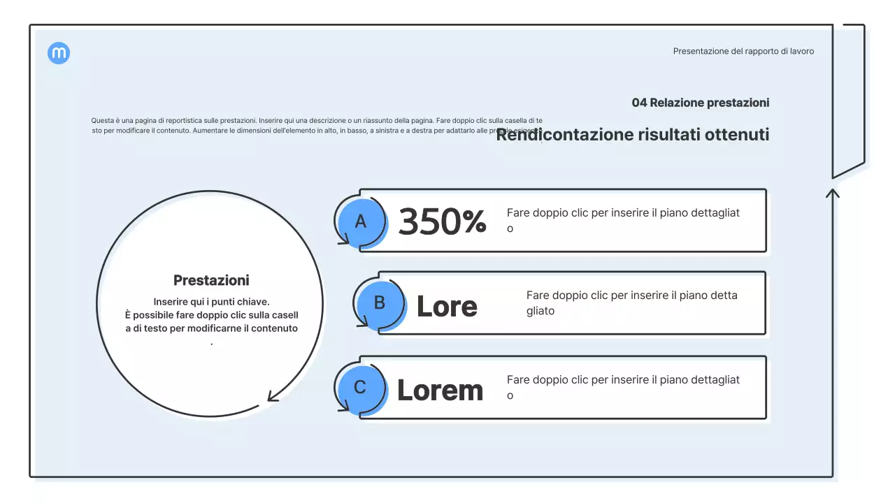 Forme puntiformi con frecce azzurre kit di presentazione aziendale