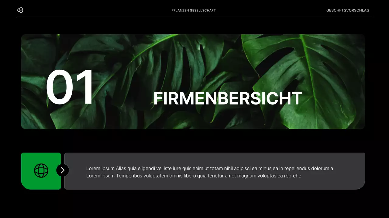 Business Business Vorschlag in schwarz und grün natürlichen Blatt Konzept